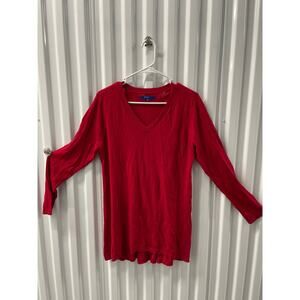 Apt. 9 Lightweight Red Ribbed Sweater with L/S size Large New no tags